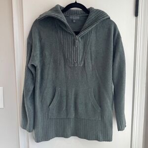 Barefoot Dreams CozyChic Lite Quarter Zip Pullover Green Womens Medium